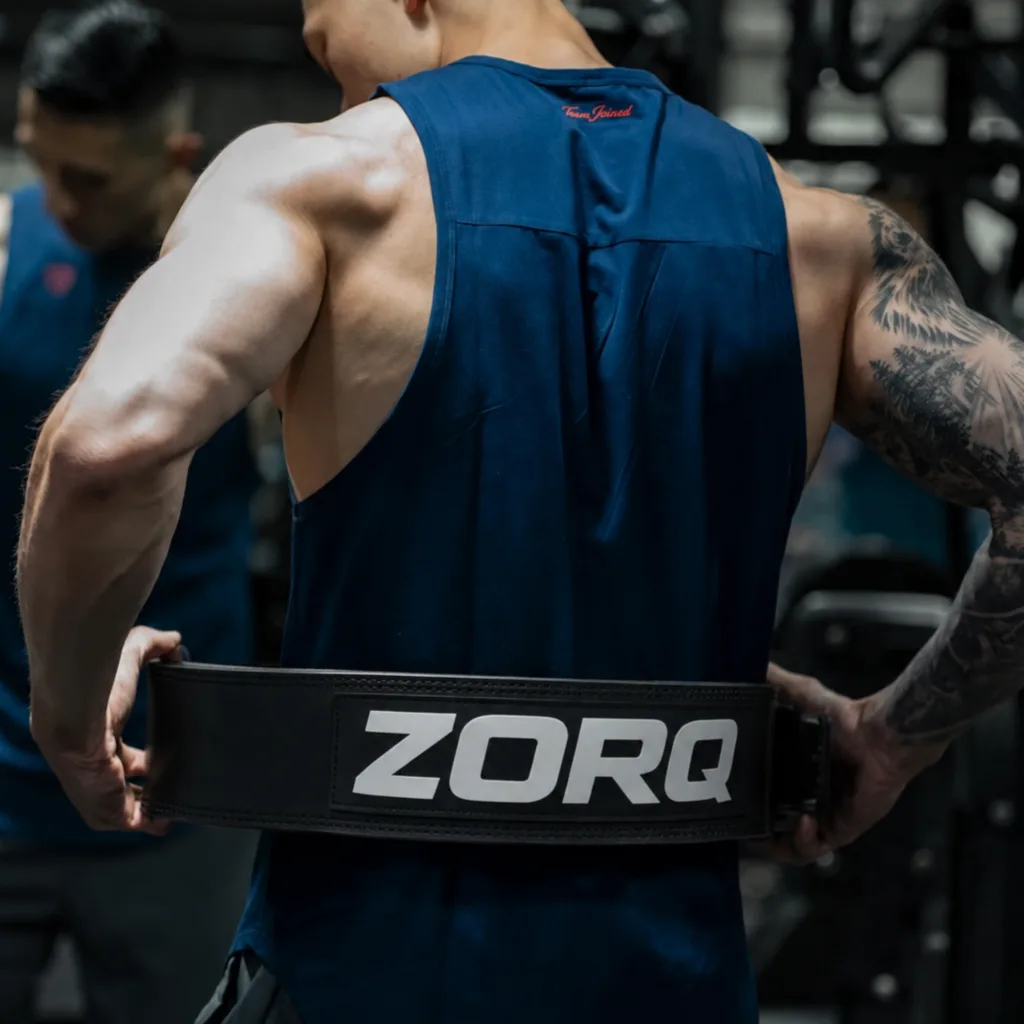 Zorq black lever buckle powerlifting belt, IPF approved