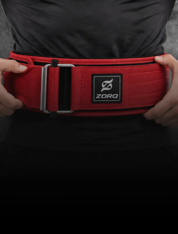 Zorq self locking belt - quick locking weightlifting belt